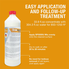 StoneprotecT Concentrate 33.8 oz for up to 1200 sqft SP5000U | Concrete Sealer | Long-Term Protection Against Water & Dirt for Driveway, Patio and More