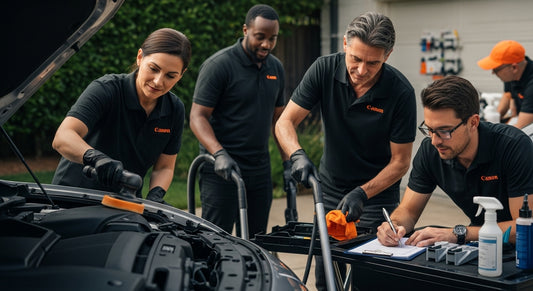 car detailing, checklist, teamwork