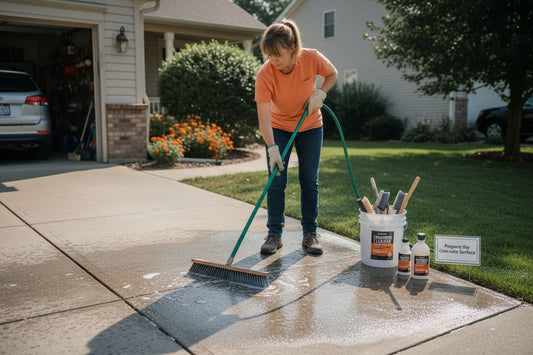 sealing concrete driveway prep