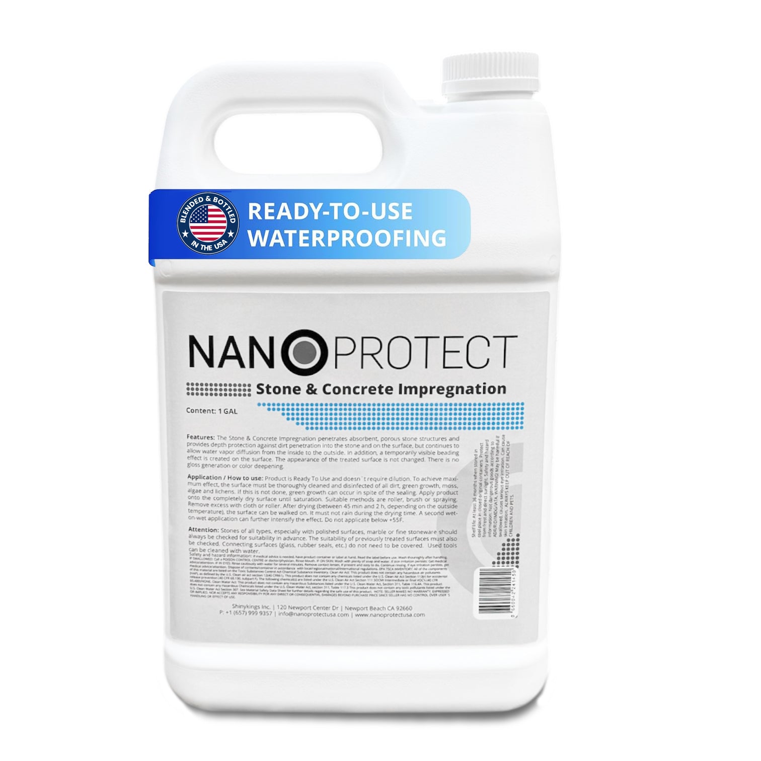 Nanoprotect Concrete & Stone Sealer | Long Lasting Driveway, Patio & Paver Protection 1 GAL Ready to use
