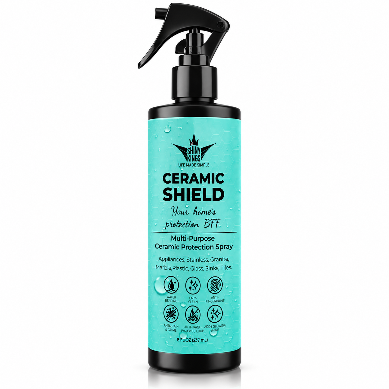 Ceramic Shield™ – Ceramic Cleaner & Protectant for Stainless Steel, Glass & Countertops | Anti-Fingerprint Spray, 8 fl oz