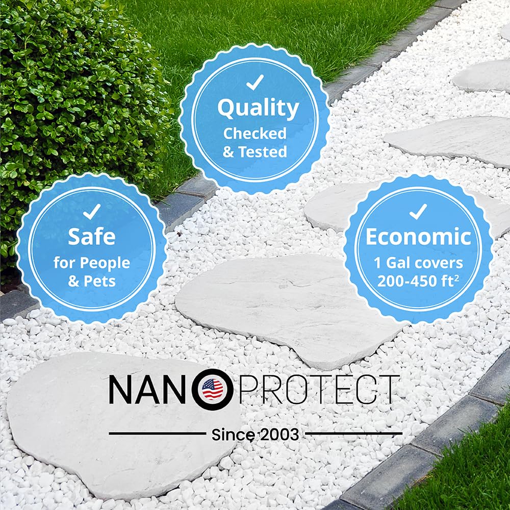 Concrete Driveway Patio Sealer Nanoprotect 1GAL Ready to use for up to 200-400 sqft