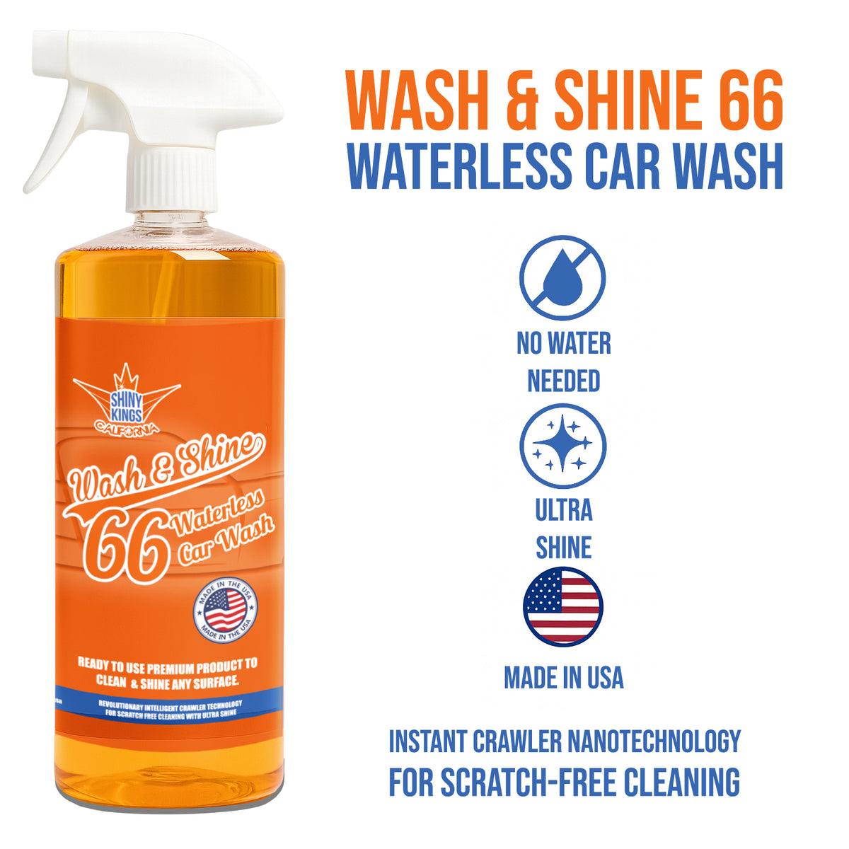 Wash&Shine 66 – 32 oz Waterless Car Wash Spray