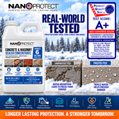 Concrete Sealer Concentrate makes 6 GAL Concrete Driveway Patio Sealer Nanoprotect - 64 oz for up to 1200 sqft single coat