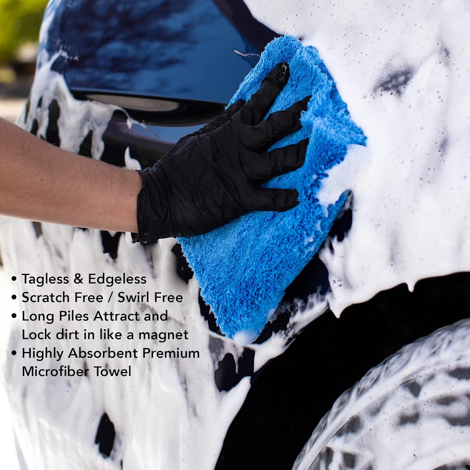 Shinykings Ultra Soft Microfiber Towels – 16x16 in | 3-Pack Car Motorcycle Truck RV Boat