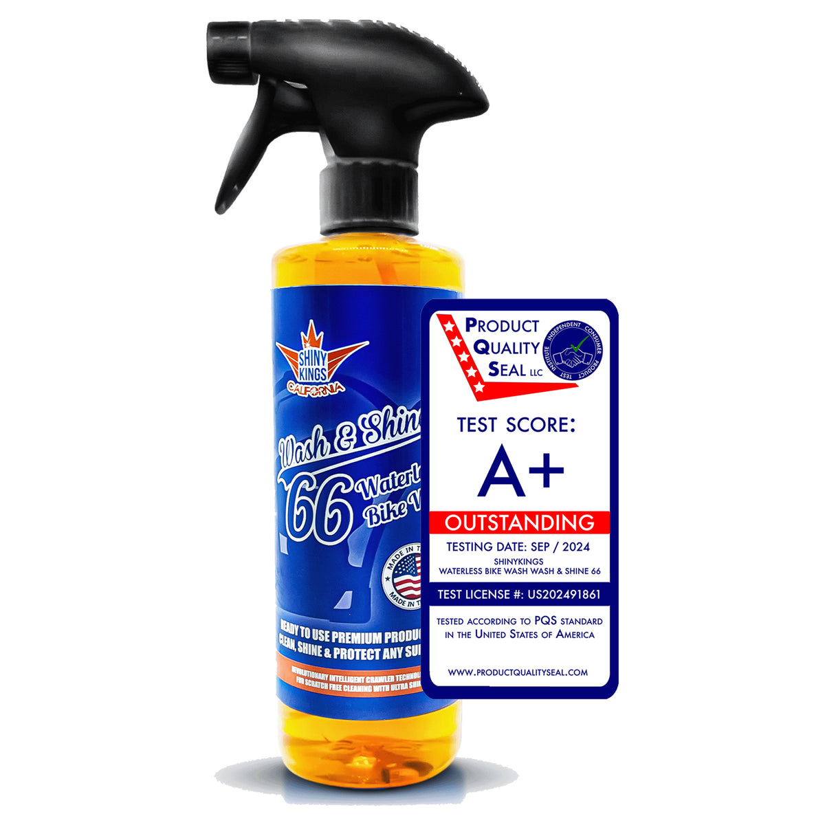 Wash&Shine 66 Waterless Motorcycle Cleaner - Orange Scent 16 fl oz Shinykings incl. Towel