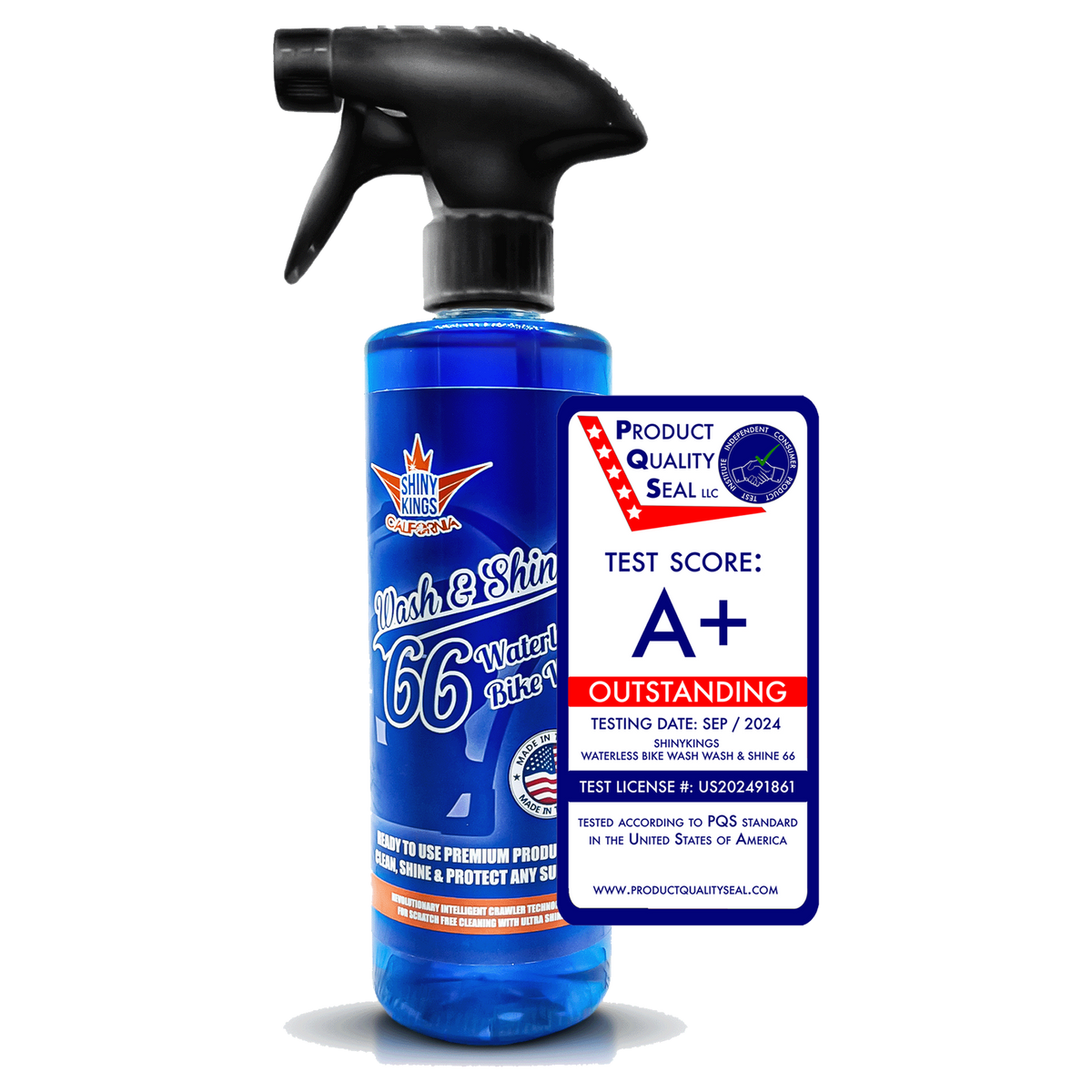 Wash&Shine 66 Waterless Motorcycle Cleaner – 16 fl. oz Single Bottle