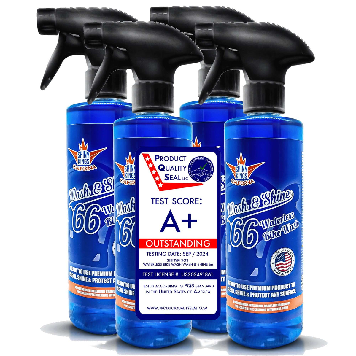Wash&Shine 66 Waterless Motorcycle Cleaner – 4x16.9 fl. oz (Refill Pack)