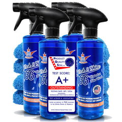 Wash&Shine 66 Waterless Motorcycle Cleaner – 4x16.9 fl. oz + 4 Towels