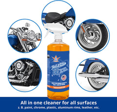 32oz Wash&Shine 66 Waterless Motorcycle Cleaner Orange