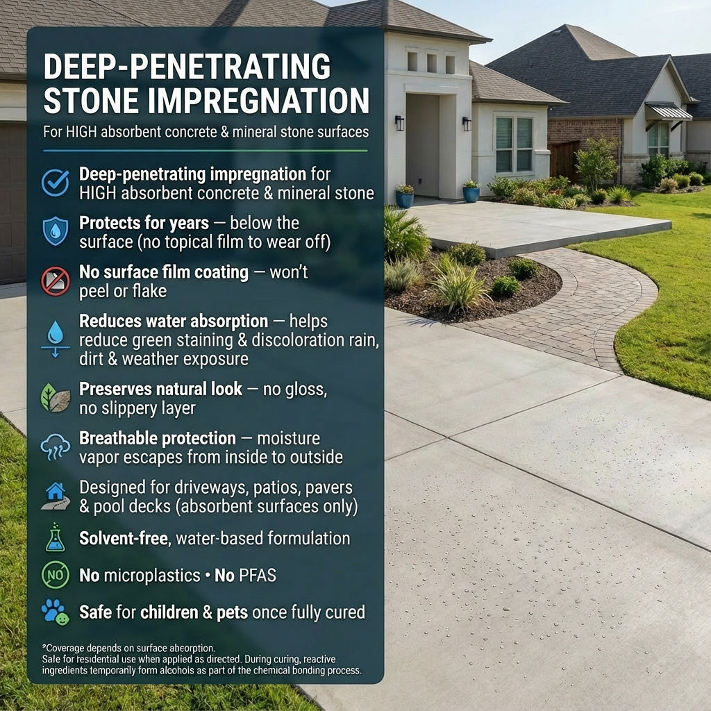 Concentrate equals 3 GAL Concrete Driveway Patio Sealer Nanoprotect - 33.9 oz for up to 600 sqft single coat