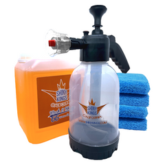 Waterless Car Wash Super Foam Combo 1.32 Gal incl 4 Towels and Pump Spray Foamer