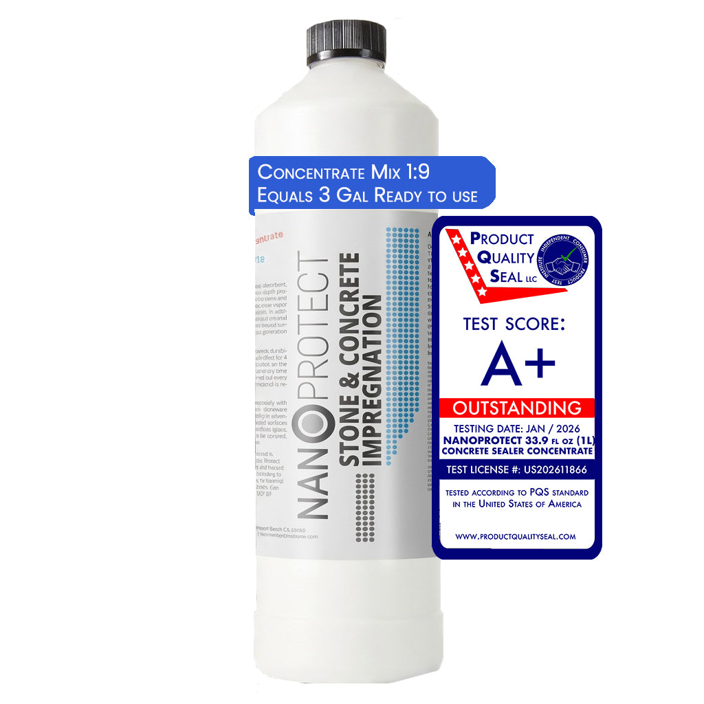 Concentrate equals 3 GAL Concrete Driveway Patio Sealer Nanoprotect - 33.9 oz for up to 600 sqft single coat