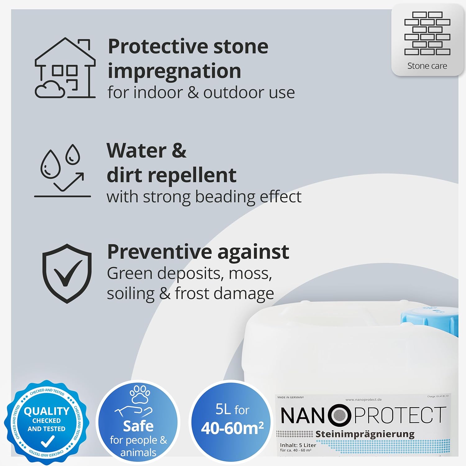 NanoprotecT Concrete Sealant Premium Quality 169 fl oz for up to 500 sqft