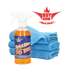 Shinykings Wash&Shine 66 Waterless Motorcycle Cleaner As Cleaning Kit 33.8 fl.oz with 2 x Premium Cleaning Cloth